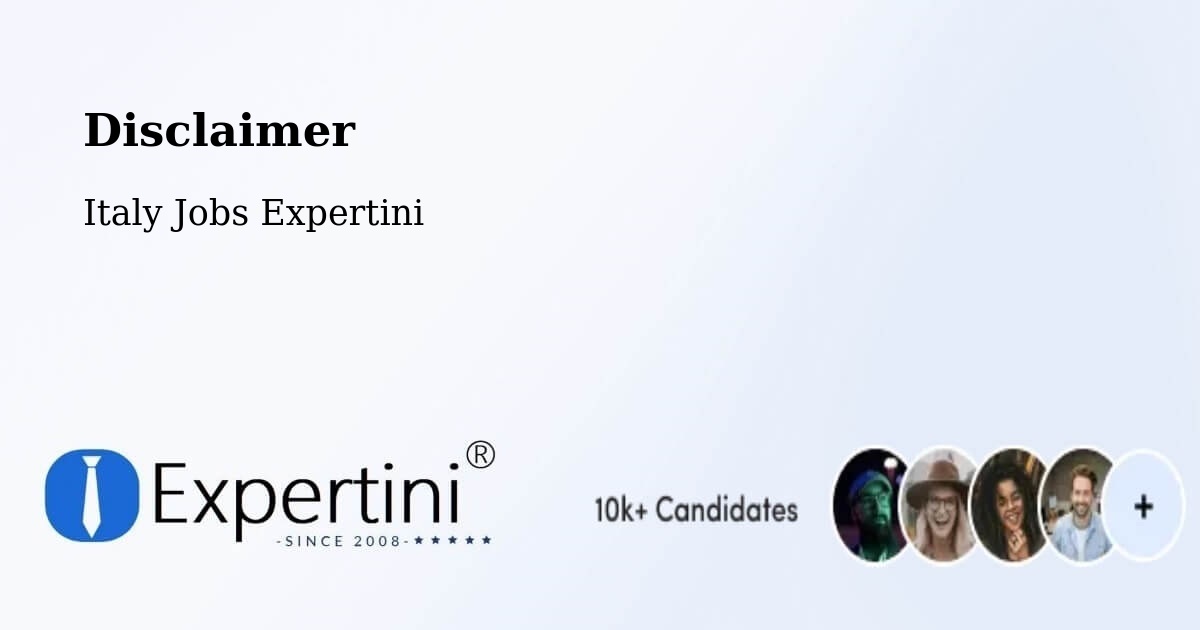 Disclaimer – Prizzi - Italy Jobs Expertini