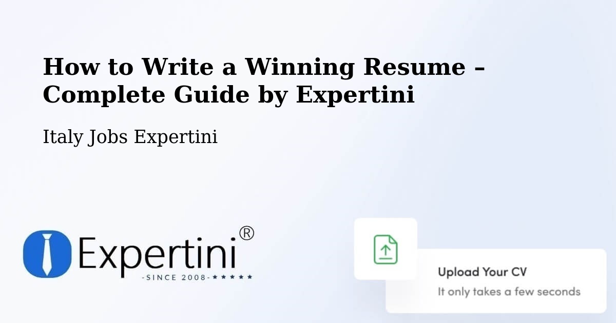 Resume Writing Guide for Job Seekers – Prizzi - Prizzi, Italy Jobs Expertini